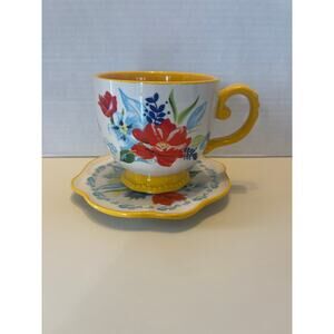 Pioneer Woman -Teacup and saucer-yellow
